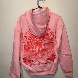 Pink Palm Puff Graphic Hoodie